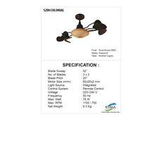 Kipas Angin Gantung MT Edma Colonial 52